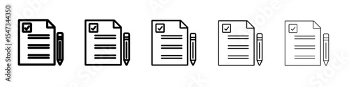 paperwork icon flat illustration set logo