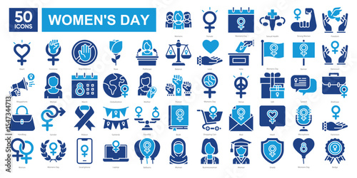 womens day Icon collection set . Simple solid color style icons pack. Vector illustration.