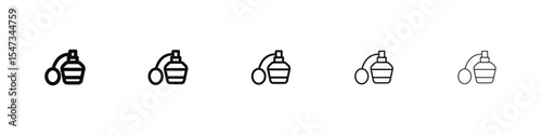 Parfum icon flat illustration set logo