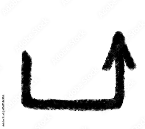 Hand drawn arrow vector icon. Arrow simple grunge design emphasis twist zigzag line, curve wave.
