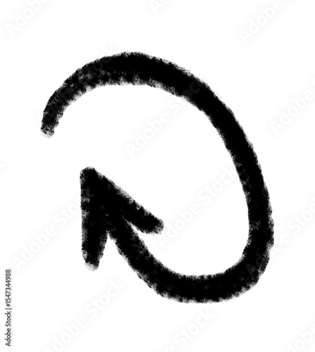 Hand drawn arrow vector icon. Arrow simple grunge design emphasis twist zigzag line, curve wave.