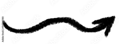 Hand drawn arrow vector icon. Arrow simple grunge design emphasis twist zigzag line, curve wave.