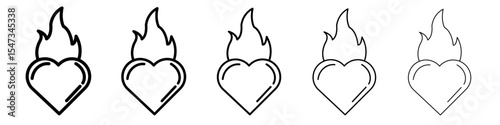 Passion icon flat illustration set logo