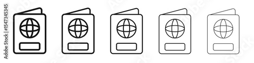 Passport icon flat illustration set logo