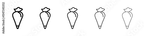Pastry bag icon flat illustration set logo