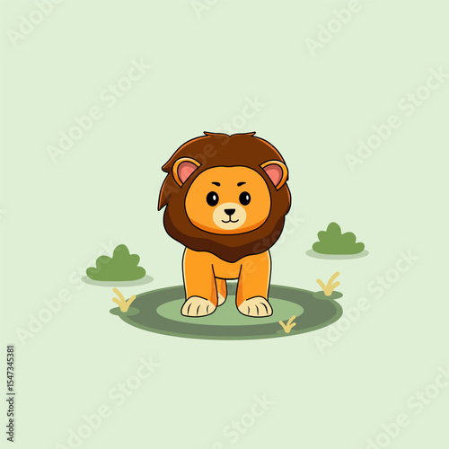 Lion icon illustration elements