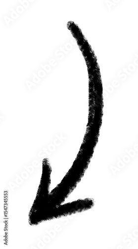 Doodle arrow vector icon. Arrow simple grunge design emphasis twist zigzag line, curve wave.