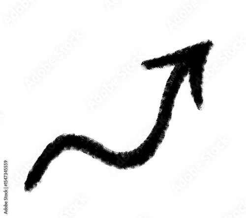 Hand drawn arrow vector icon. Arrow simple grunge design emphasis twist zigzag line, curve wave.