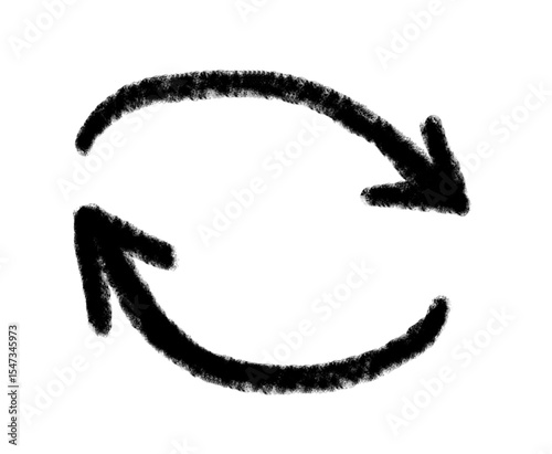 Hand drawn arrow vector icon. Arrow simple grunge design emphasis twist zigzag line, curve wave.