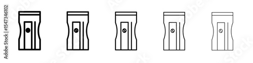 Pencil sharpener icon flat illustration set logo