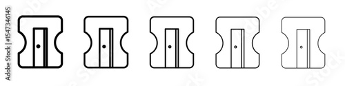 Pencil sharpener icon flat illustration set logo