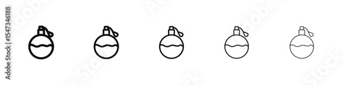 Perfume icon flat illustration set logo