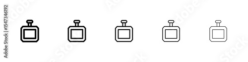 Perfume bottle icon flat illustration set logo