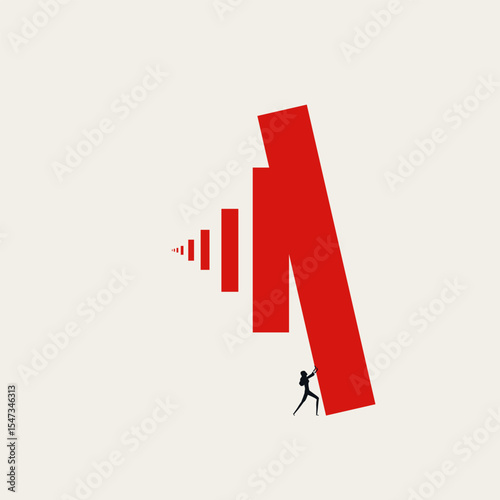 Business career growth and development vector concept. Symbol of ambition, success, motivation, challenge. Minimal design eps10 illustration