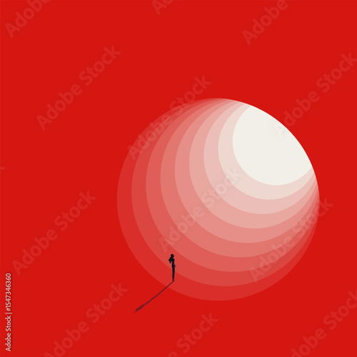 Business career opportunity, vector concept. Light at the end of the tunnel, success and growth. Minimal design eps10 illustration.