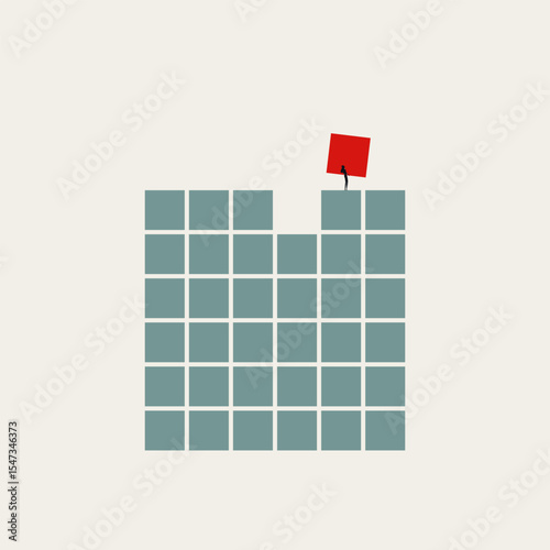 Business thinking outside the box vector concept. Symbol of solution, ideas, finishing project. Minimal design eps10 illustration