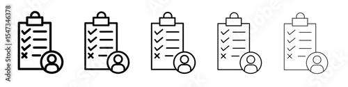 Personal Assessment icon flat illustration set logo
