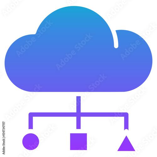 cloud architecture glyph gradient icon