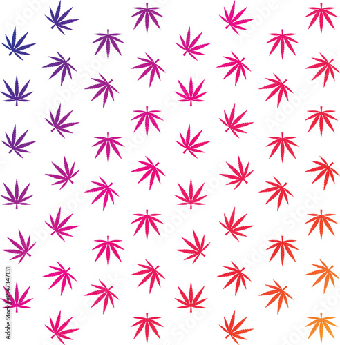Cannabis Leaf Icon Set | Cannabis Leaves Vector Illustration Logo | Cannabis Leaf Icons Isolated Collection