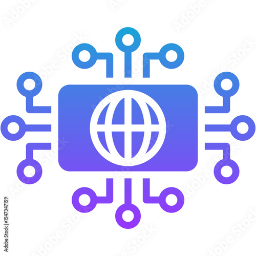 network oriented architecture glyph gradient icon