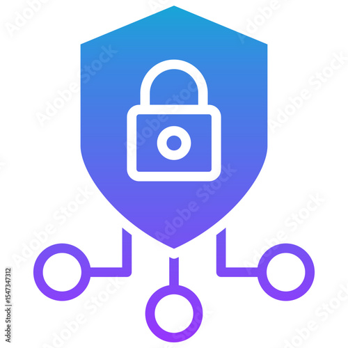 zero trust architecture glyph gradient icon