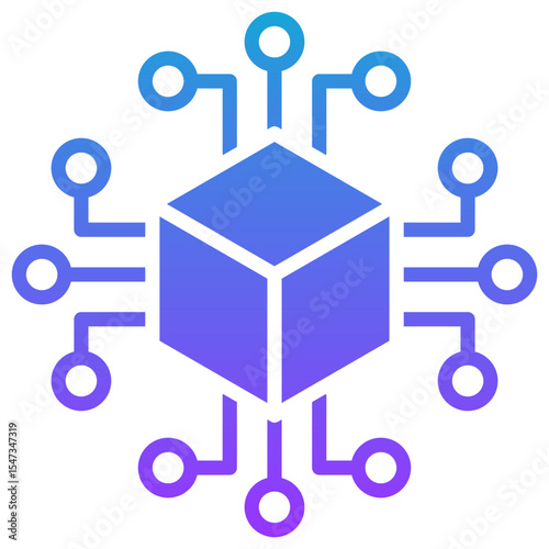 distributed systems architecture glyph gradient icon