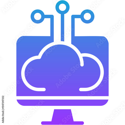 edge computing architecture glyph gradient icon