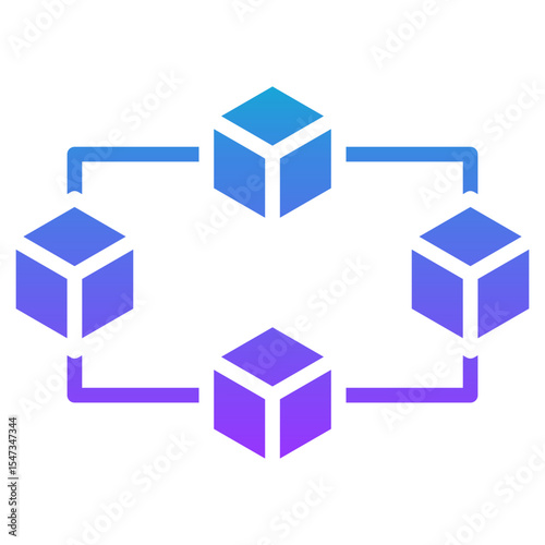 blockchain architecture glyph gradient icon