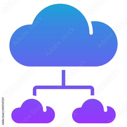 multicloud architecture glyph gradient icon