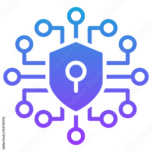 network security architecture glyph gradient icon