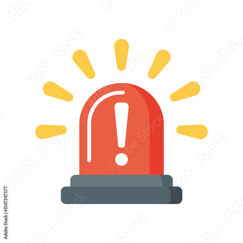 Red Emergency Alert Light Icon Illustration