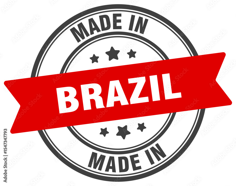 Fototapeta premium Made in Brazil round sign. Made in Brazil stamp.