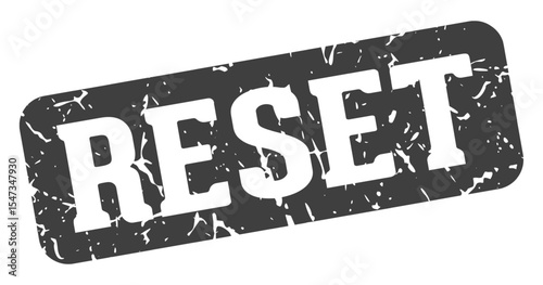 reset rectangular sign. reset stamp