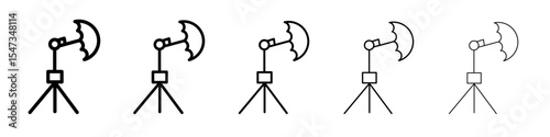photography lighting icon flat illustration set logo