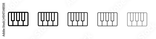 piano icon flat illustration set logo