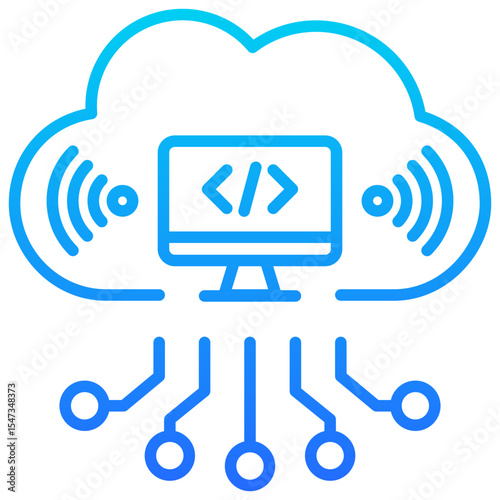 Hybrid Cloud Icon