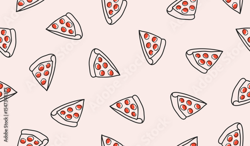 Cute pizza pattern background vector design