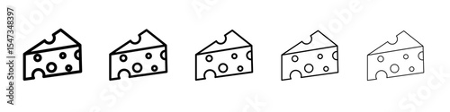 piece of cheese icon flat illustration set logo