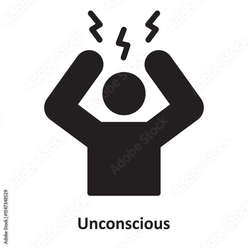 Unconscious Vector Icon which can easily modify or edit
