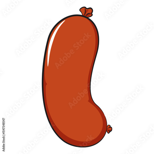 Cheerful sausage cartoon, fun meat snack character illustration, isolated high-quality vector perfect for branding and design use, work of hand drawn