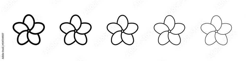 plumeria icon flat illustration set logo plumeria icon flat illustration set logo