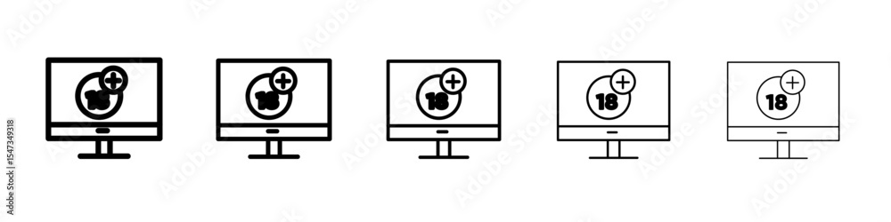 Fototapeta premium plus 18 movie icon flat illustration set logo