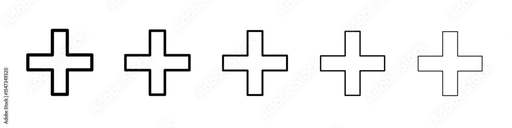 Fototapeta premium Plus icon flat illustration set logo