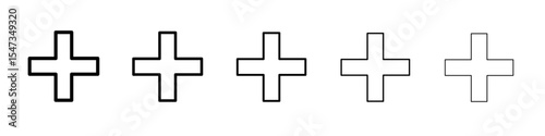 Plus icon flat illustration set logo