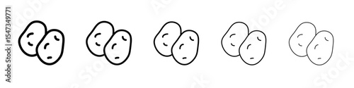Potato icon flat illustration set logo