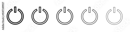 Power button icon flat illustration set logo