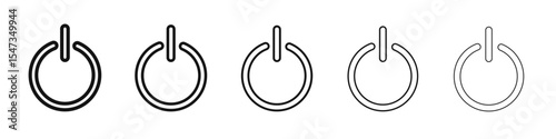 Power icon flat illustration set logo