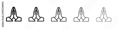 Pray icon flat illustration set logo