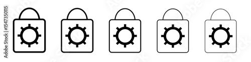 Privacy settings icon flat illustration set logo