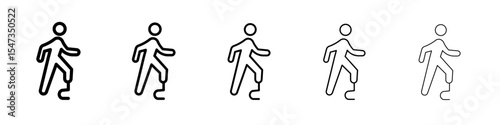 Prosthetic leg icon flat illustration set logo